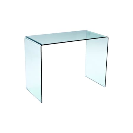 Homeroots 43" Clear Glass Computer Desk 554196