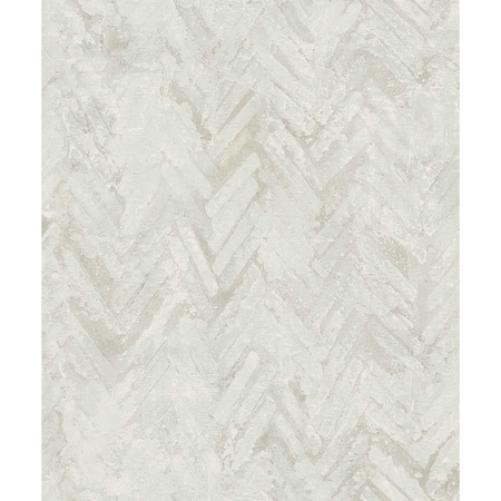 A-Street Prints Amesemi Off White Distressed Herringbone Wallpaper 4105-86614