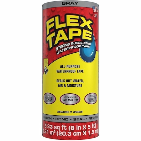 Flex Seal Flex Tape Gray 8in x 5ft, 4PK TFSGRYR0805