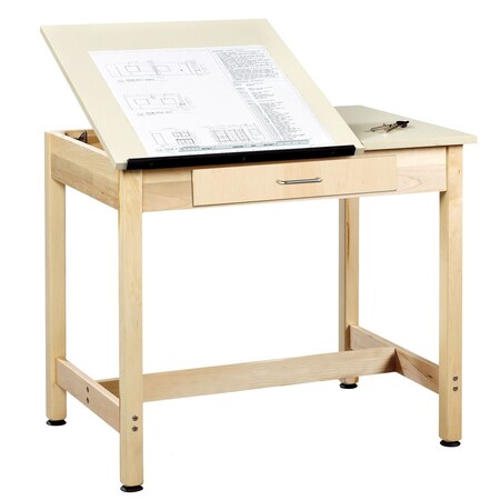 Diversified Spaces Rectangle Drafting Table, 2 pcs., Top, 36"x24"x30", 36" W, 30" H, Almond DT-1SA30