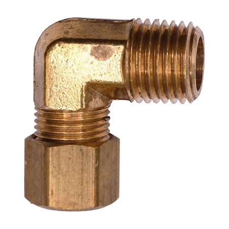 Auveco Brass 90 Degree Male Compression Adapter 5/16in Tube 1/4in Pipe, 5PK 163