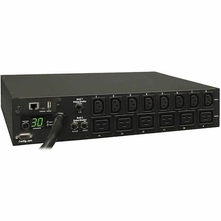 Eaton 5.5kW Single-Phase Switched PDU - LX Interface, 208/230V Outlets 8 C13 & 6 C19, L6-30P PDUMH30HV19NET