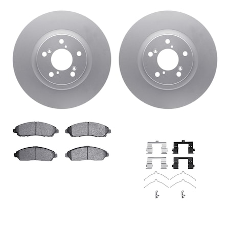 Dynamic Friction Co DFC GEOSPEC Coated Rotors with 5000 Brake Pads - Ceramic and Hardware 4512-59174