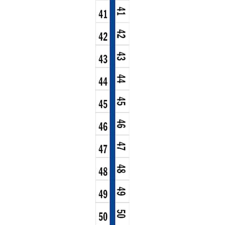 Tabbies 1/2" NUMERICAL EXHIBIT INDEX TABS, BLUE COLOR EDGE, '#41 - 50', 100 TABS/PACK, 5 PACKS/BOX, 5PK 58004