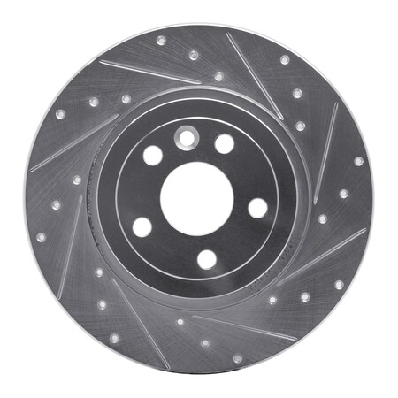 Dynamic Friction Co DFC Brake Rotor - Drilled and Slotted - Silver 631-11028R