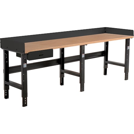 Global Industrial 96 x 36 Adj Height Workbench w/Drawer, Black- Shop Top Square Edge Top 318747ABK