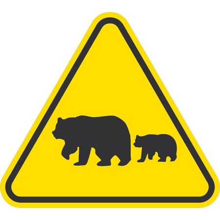 Lyle Bears Crossing Symbol, 6x6, Non-Reflective, Yellow G-16960-ND_6x6