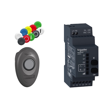 Schneider Electric Wireless Push Button Kit, Flush, Momentary Action, Not Applicable Release, Non-Illuminated XB5RMA04