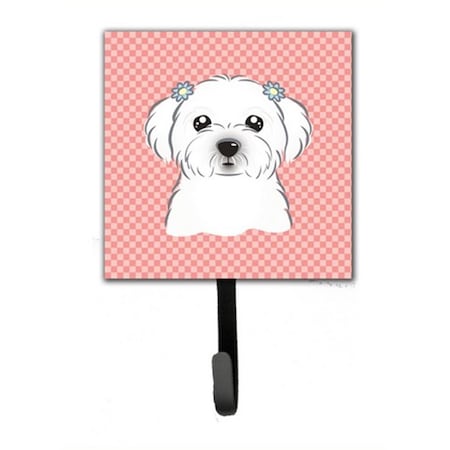 Carolines Treasures Checkerboard Pink Maltese Leash and Key Holder BB1208SH4