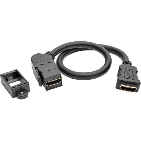 Tripp Lite 1FT HDMI COUPLER KEYSTONE PANEL MOUNT ANGLED F/F BLACK 1FT P164-001-KPA-BK
