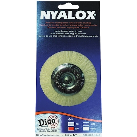 Dico Nyalox 3'' White Nylon Non-Abrasive Drill-Mounted Brush 7200091
