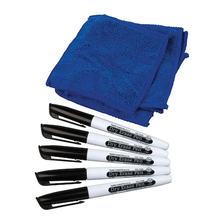 Teacher Created Resources Dry Erase Pens & Microfiber Towels Set, 5PK 77268