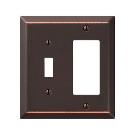 Amerelle 163TRDB 1 Toggle1 Rocker Combo Aged Bronze Stamped Steel Wall Plate 3501327