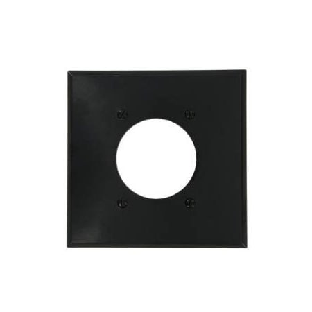 Leviton Receptacle Wallplate, Standard Size, Gang 2, Black 80526-BLK
