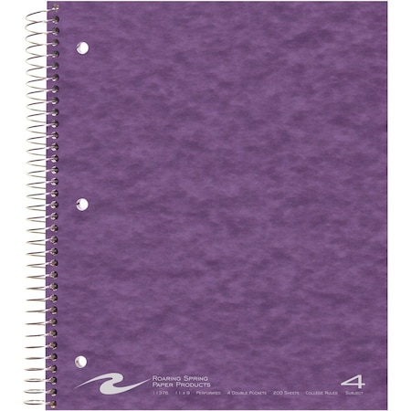 Roaring Spring Paper Products Four Subject Notebook - 200 Sheets Per Book 11376