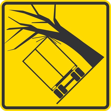 Lyle Falling Tree Symbol, 24x24, High Intensity Prismatic, Yellow G-13156-HI_24x24
