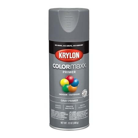 Krylon COLORmaxx Primer, Gray, 12 oz K05582007