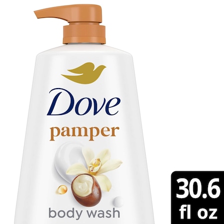 Dove Pamper Shea Butter and Vanilla Body Wash with Pump, 30.6 Ounce, 3PK 69998384