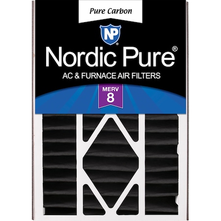 Nordic Pure 16x25x5 Pure Carbon Pleated Air Filter, High Capacity, MERV 8 16x25x5ABPCP-1