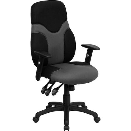 Flash Furniture Mesh Task Chair, 22 1/2-, Adjustable Padded BT-6001-GYBK-GG