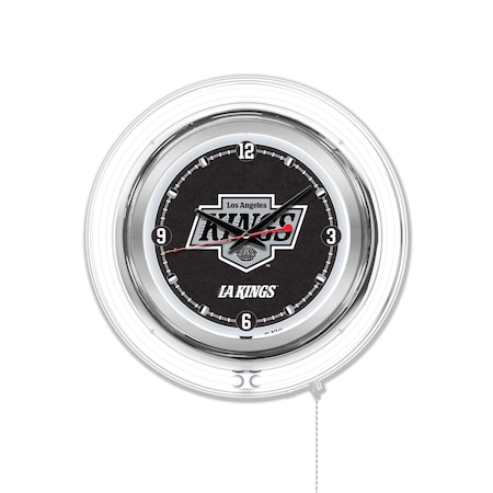 Holland Bar Stool Co Los Angeles Kings Double Neon 15" Clock, NHL Clk15LAKing
