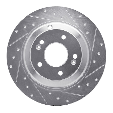 Dynamic Friction Co DFC Brake Rotor - Drilled and Slotted - Silver 631-03033R