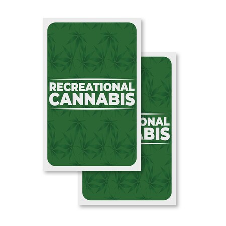 Signmission Recreational Cannabis, Vinyl Decals Only 24 Inch x 36 Inch, Vinyl Decal, 2PK DSB-2436-2PACK-30418