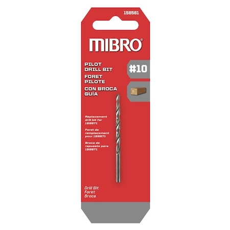 Richelieu Mibro 10 in. Steel Screw Pilot Drill Bit Straight Shank 158561