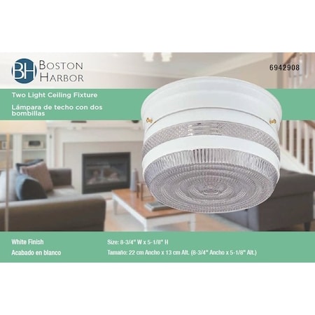Boston Harbor Boston Harbor F14WH02-8002CL3L Ceiling Light Fixture, 60 W, CFL Lamp F14WH02-8002CL3L