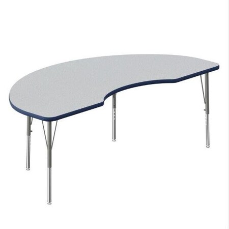 Correll Kidney TFL Activity Table, 72 in W, 36 in L, 19 in to 29 in H, Particleboard, Gray Granite A3672TF-KID-15-14-37