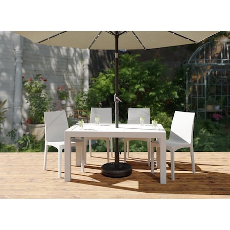 Leisuremod Bovilar Modern Outdoor Patio 20in Round Fillable Free Standing Umbrella Base BU20BL