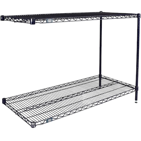 Global Industrial Nexel 2 Shelf, Nexelon Blue Wire Shelving Unit, Add On, 24"W x 18"D x 34"H B3151516