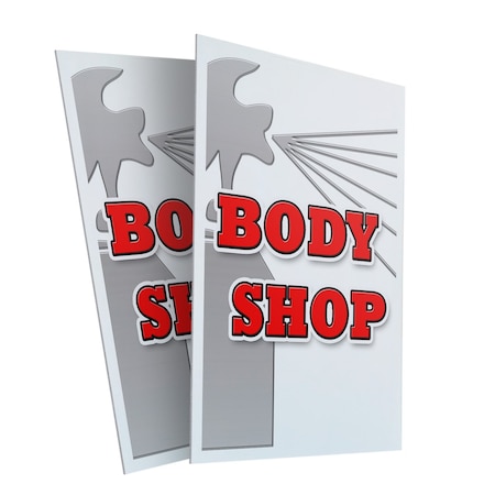 Signmission Body Shop, Plastic Signs Only 24 Inch x 36 Inch, Corrugated Plastic, 2PK CSB-2436-2PACK-Body Shop