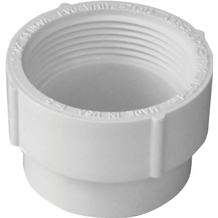 Canplas Cleanout Adapter, 2 in, Spigot x FNPT, PVC, White 193702S
