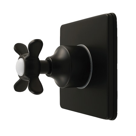 Kingston Brass Single-Handle Six-Way Diverter Valve with Square Trim Kit, Matte Black KS4040BEX