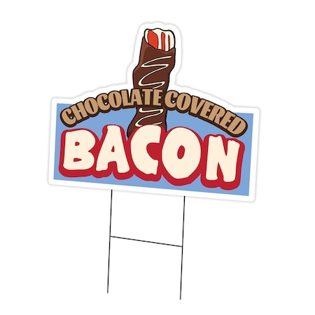 Signmission Chocolate Covered Bacon Die Cut Yard & Stake outdoor plastic window, 1216-Chocolate Covered Bacon C-DC-1216-DS-Chocolate Covered Bacon19
