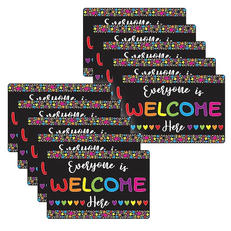 Smart Poly Computer Mouse Pad, 8in. x 10in., Everyone is Welcome Here, Hearts, 10PK 97101