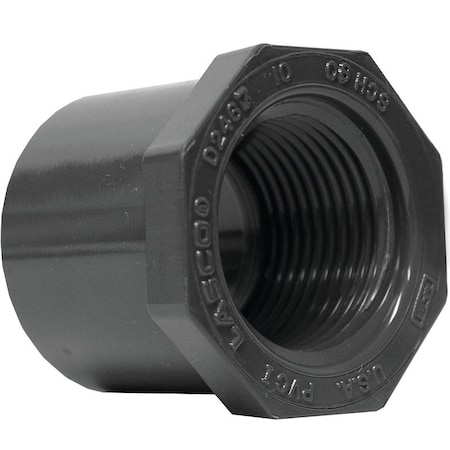 Genova LASCO 838168BC Reducing Bushing, 114 x 1 in, Spigot x Female, PVC, SCH 80 Schedule 838168-BC