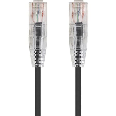 Monoprice Slim Cat6 Utp Network Cable, 3 ft.Black 13527