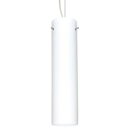 Besa Lighting Stilo 16 Cord Pendant, Opal Matte, Satin Nickel Finish, 1x100W Incandescent 1KX-722407-SN