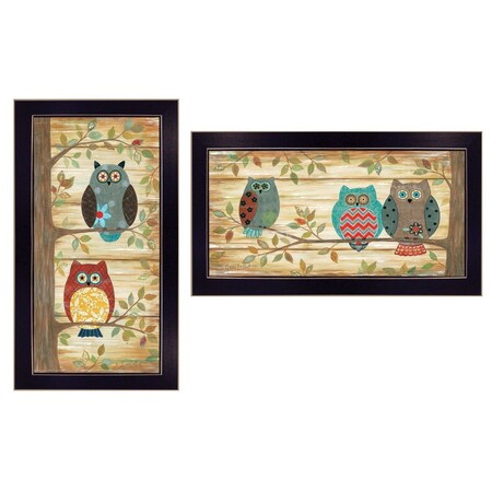 Homeroots Set Of Two The Wise Owls Black Framed Print Wall Art, 2PK 405897