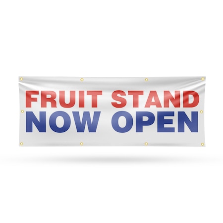 Signmission Fruit Stand Now Open, 36 Inch x 96 Inch, Vinyl Banner B-96-30664