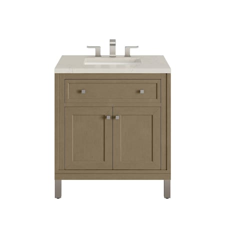 James Martin Vanities Chicago 30" Single Vanity, Walnut Whisper, w/ 3 CM Siberian Silestone Top 503-V30-WLW-3SFR