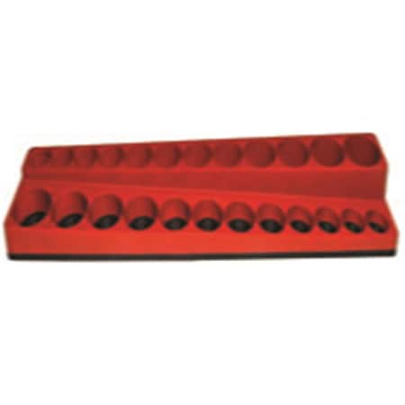 Mechanics Time Savers 24 Hole Shallow with Deep Socket Organizer - Standard Red SD3811