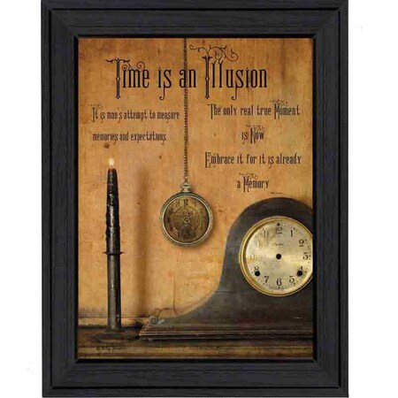Homeroots Time is the Illusion Black Framed Print Wall Art 404347
