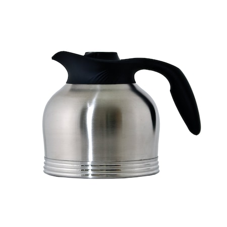 Service Ideas ErgoServ Short Profile Brew-In Carafe, Stainless Vacuum Insulation, 1.9 Liter, Brushed 10-00183-000