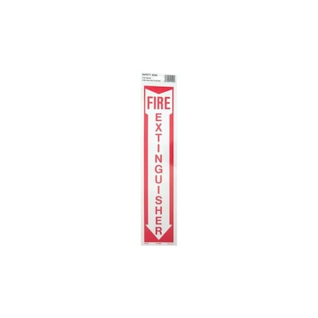Hy-Ko 19 in. x 4 in. Hg Photolumin Fire Extinguisher Sign Red/White FE-10XPL
