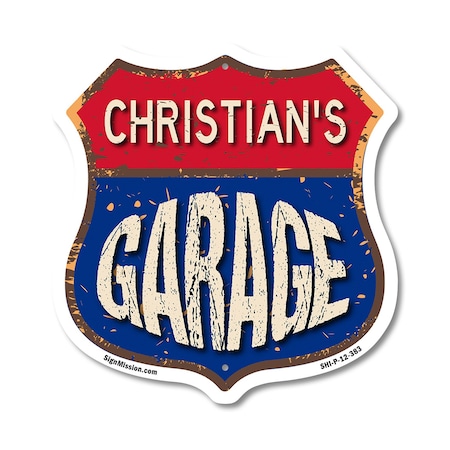 Signmission Christian's Garage, 12 Inch X 12 Inch, Plastic Sign SHI-P-12-383-CHRISTIAN