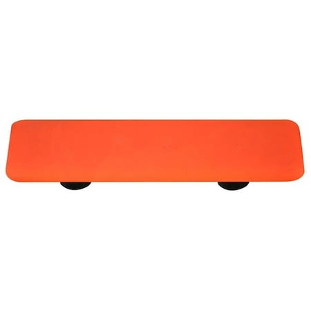 Palacedesigns Opaline Orange Rectangle Glass Cabinet Pull - Black Post PA710991