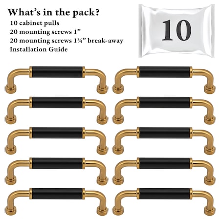 Designperfect 3 3/4'' Center-to-Center Barrel Pull, 10PK DPA10T963BLKCBZ